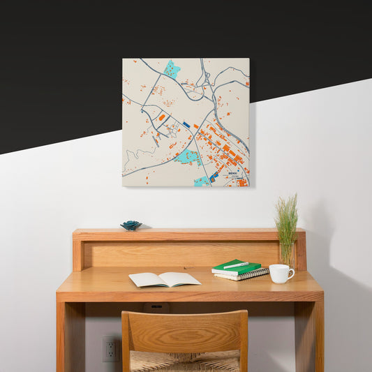 Benxi China Colorful City Map Canvas Print Scene