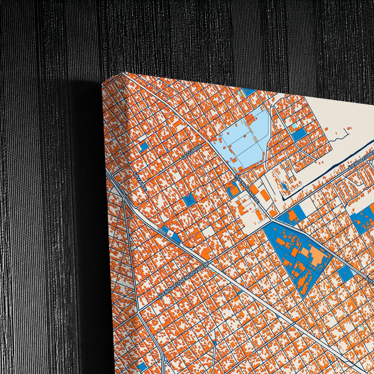 Berazategui Argentina Colorful City Map Canvas Print Detail