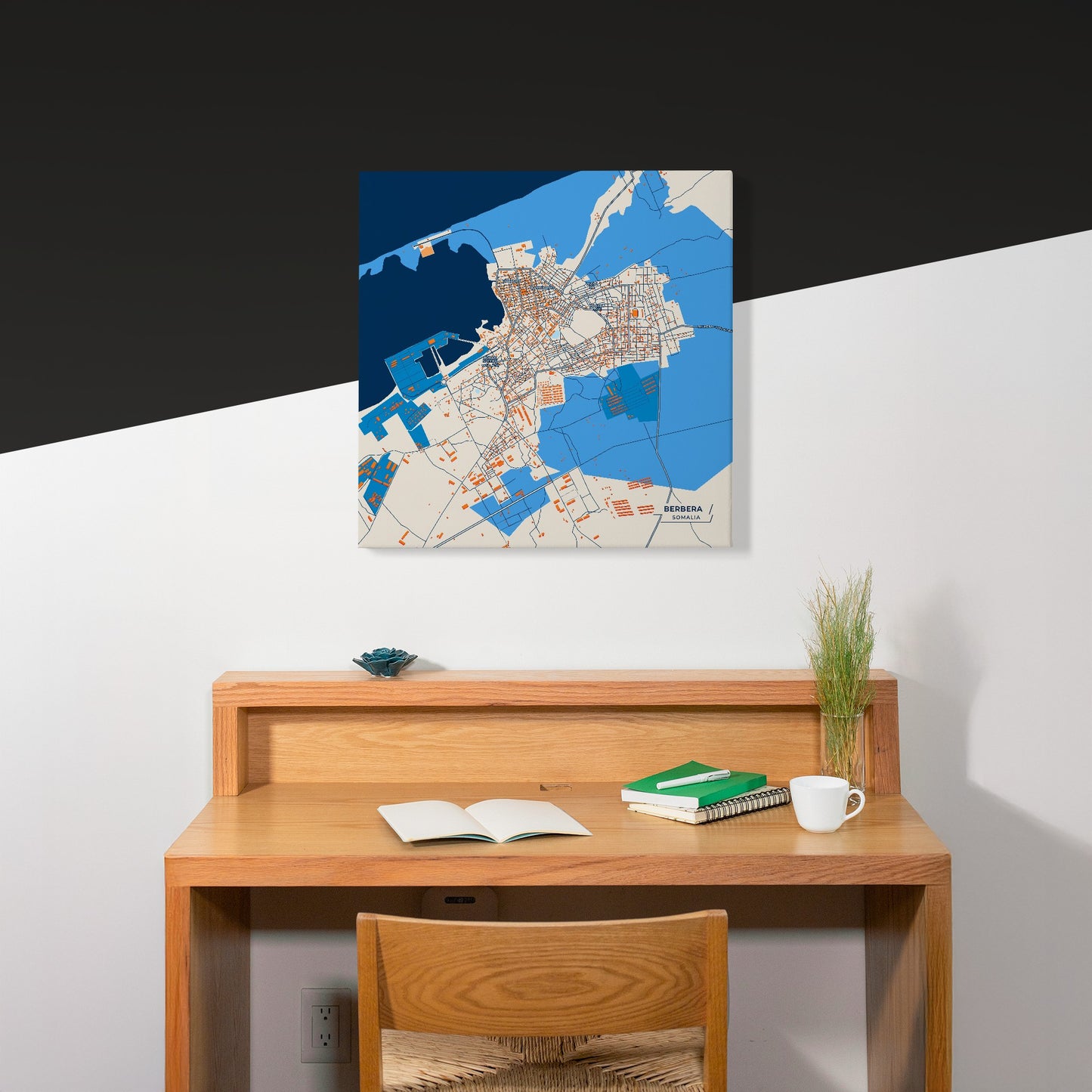 Berbera Somalia Colorful City Map Canvas Print Scene