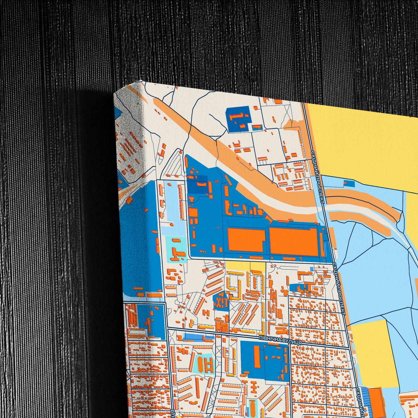 Бердянськ Ukraine Colorful City Map Canvas Print Detail