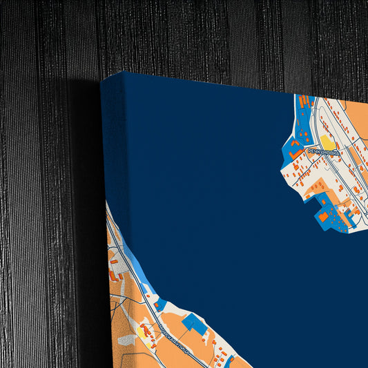 Бердск Russia Colorful City Map Canvas Print Detail