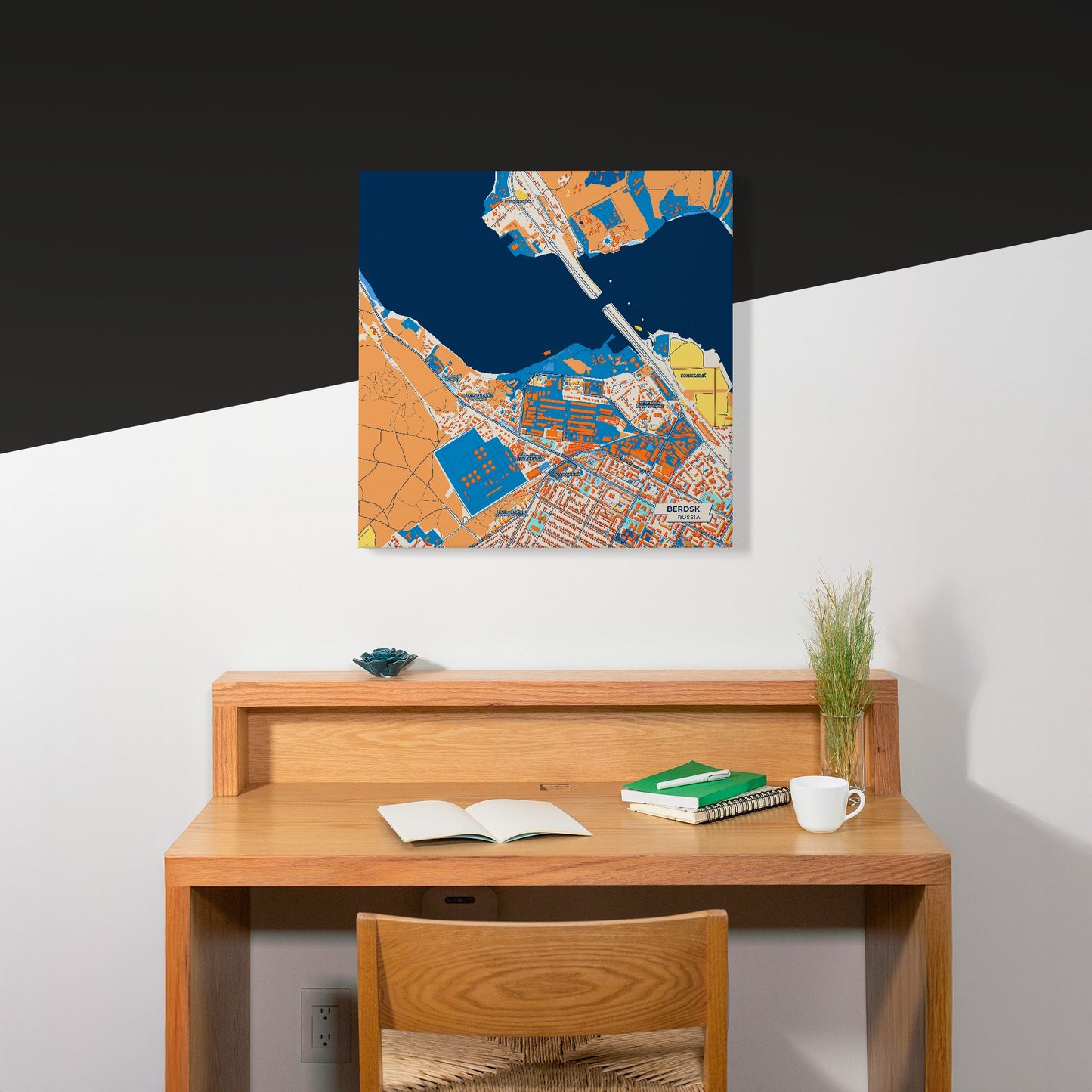 Бердск Russia Colorful City Map Canvas Print Scene