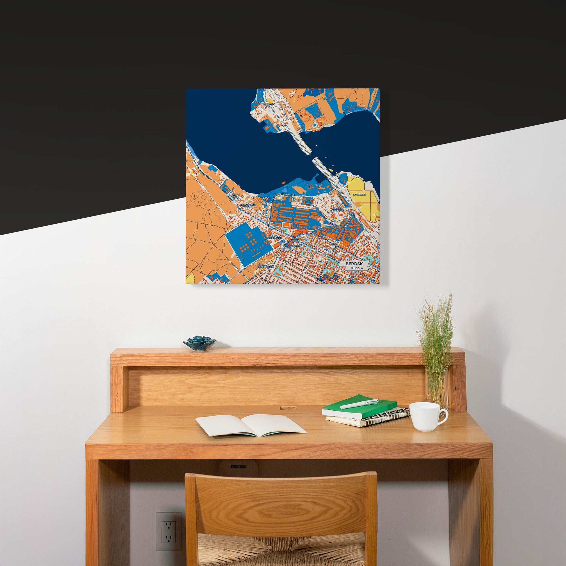 Бердск Russia Colorful City Map Canvas Print Scene