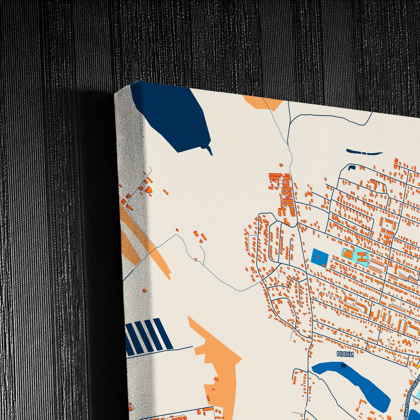 Бердичів Ukraine Colorful City Map Canvas Print Detail