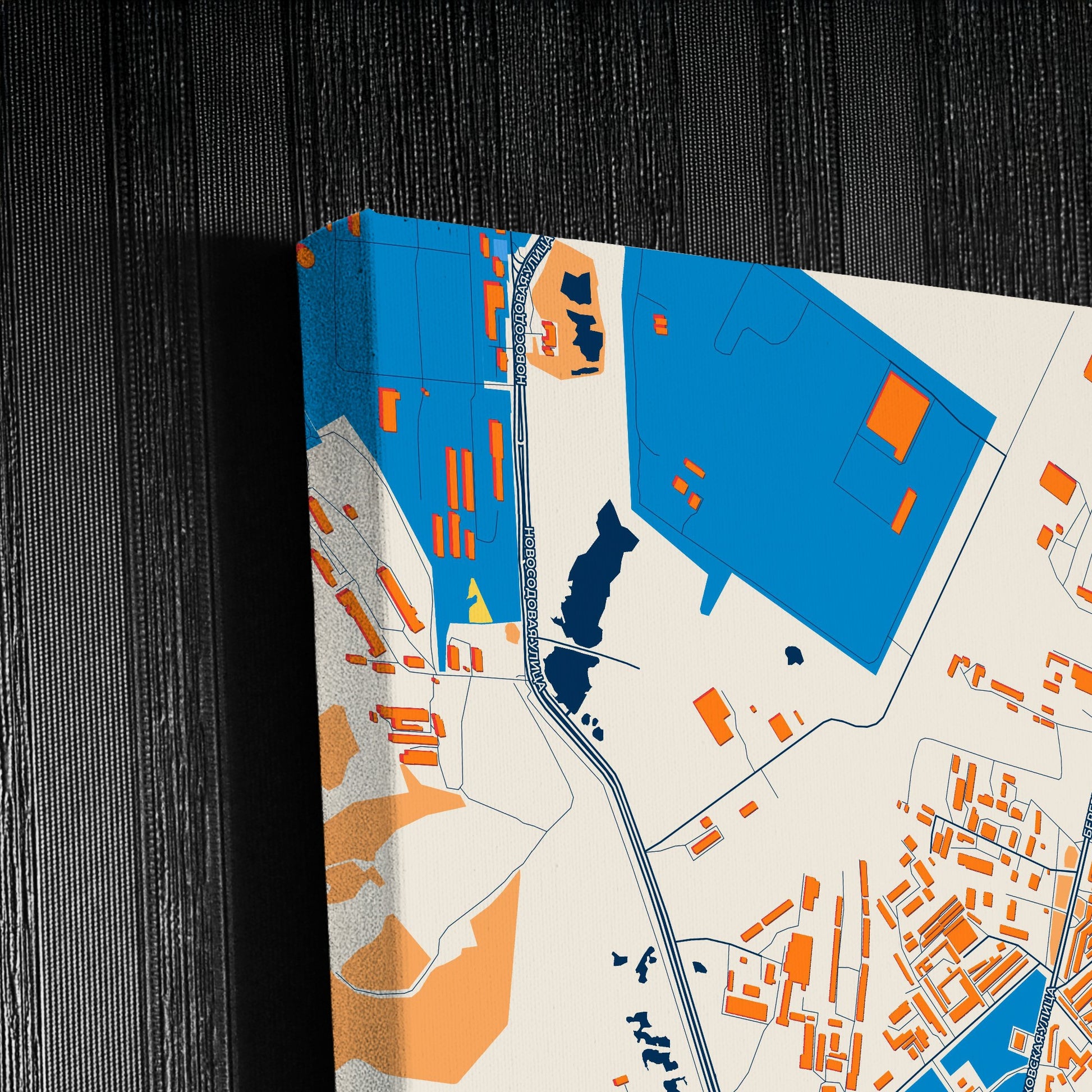 Березники Russia Colorful City Map Canvas Print Detail