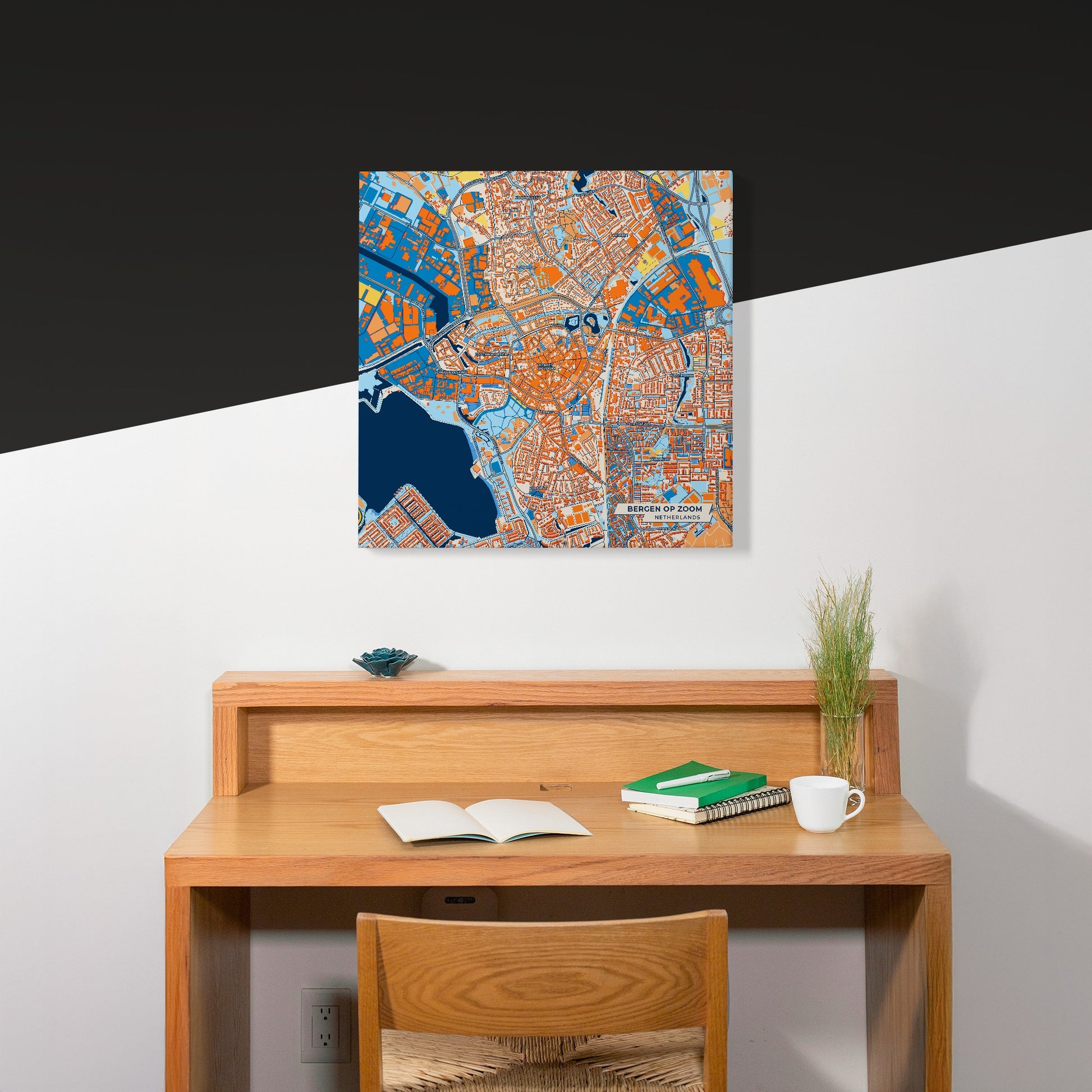 Bergenopzoom Netherlands Colorful City Map Canvas Print Scene