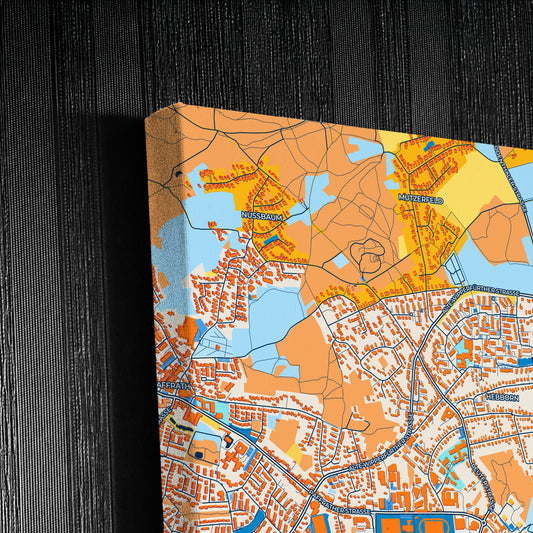 Bergisch Gladbach Germany Colorful City Map Canvas Print Detail