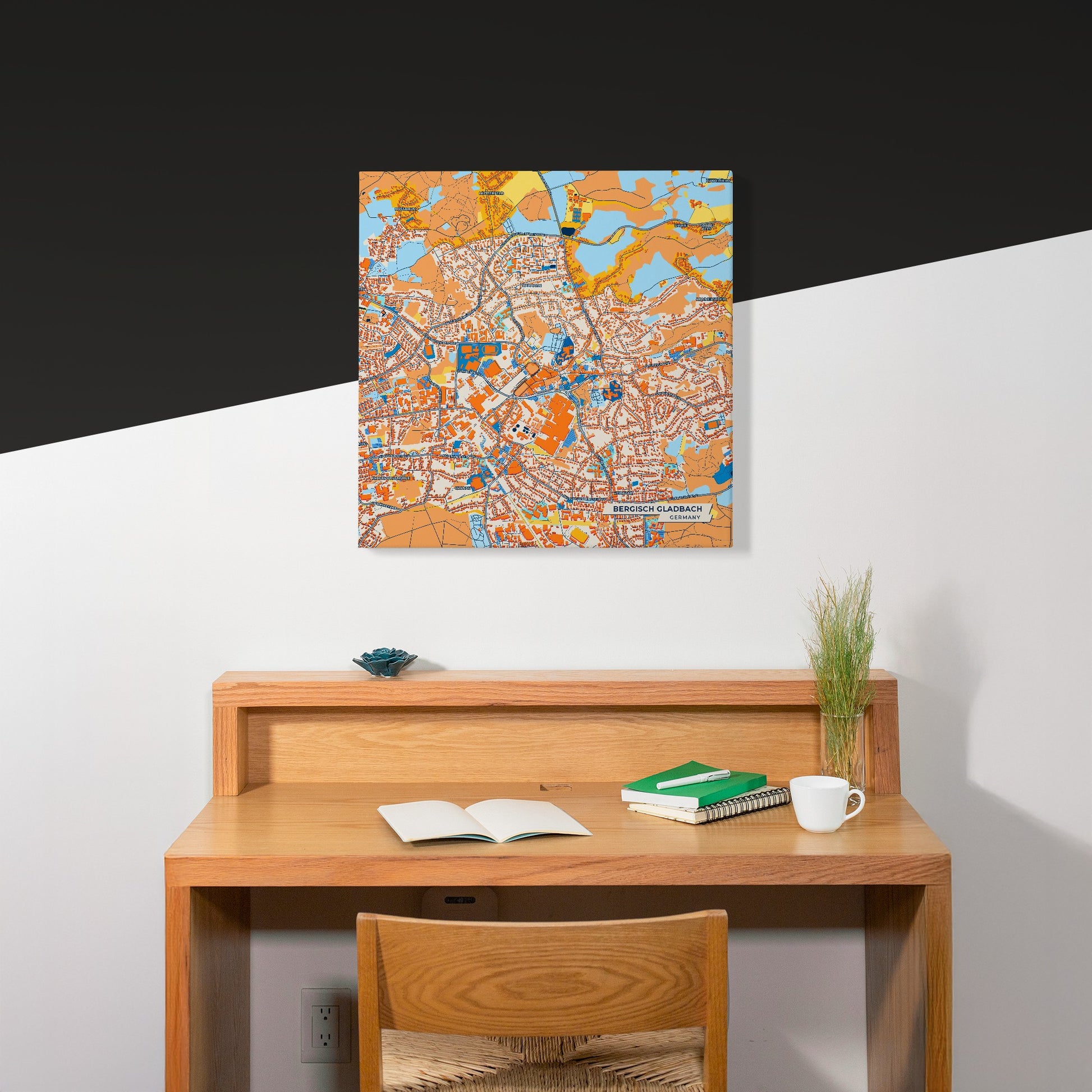Bergisch Gladbach Germany Colorful City Map Canvas Print Scene