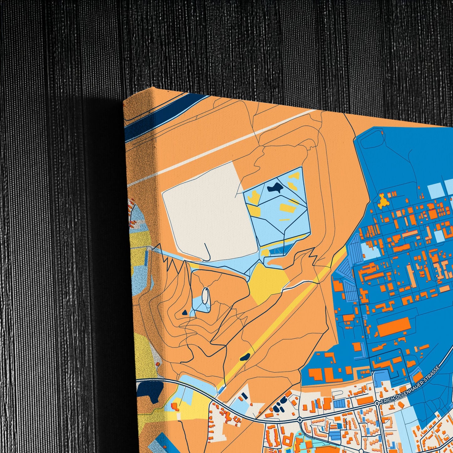 Bergkamen Germany Colorful City Map Canvas Print Detail