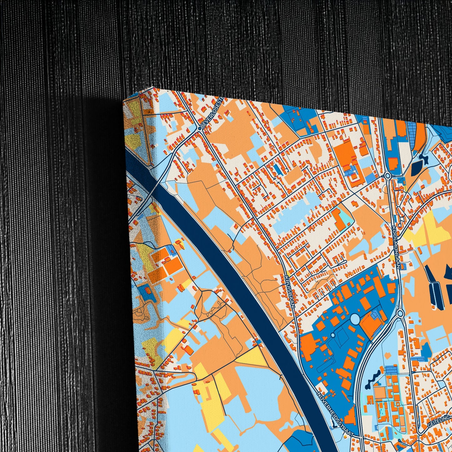 Beringen Belgium Colorful City Map Canvas Print Detail