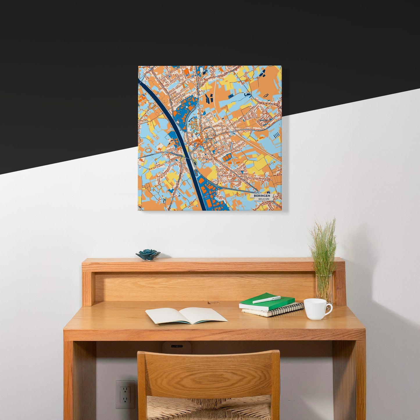 Beringen Belgium Colorful City Map Canvas Print Scene