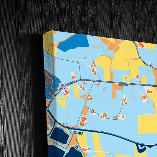Berkelland Netherlands Colorful City Map Canvas Print Detail