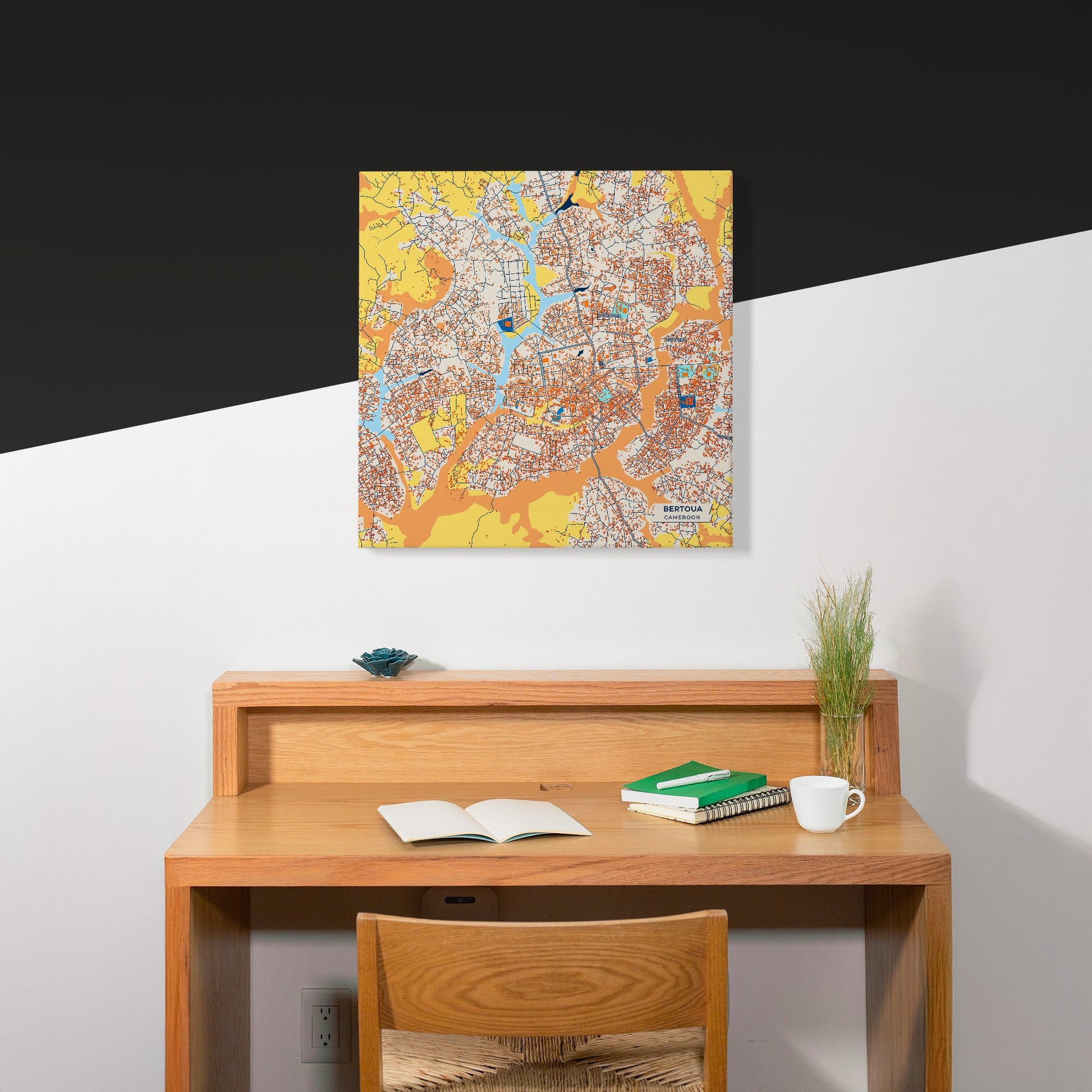 Bertoua Cameroon Colorful City Map Canvas Print Scene