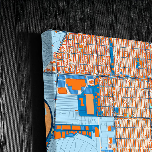 Berwyn Illinois Colorful City Map Canvas Print Detail