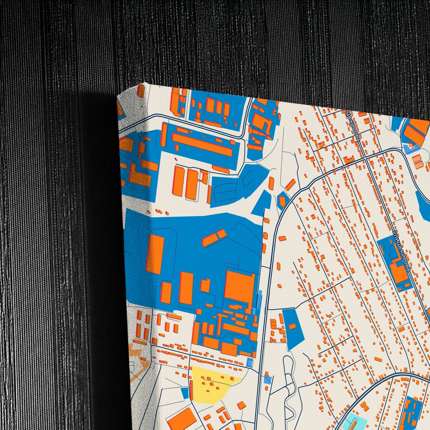 Берёзовский Russia Colorful City Map Canvas Print Detail