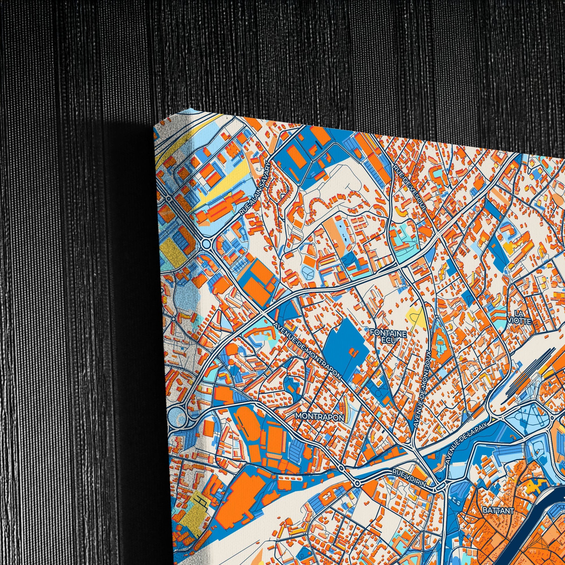 Besançon France Colorful City Map Canvas Print Detail