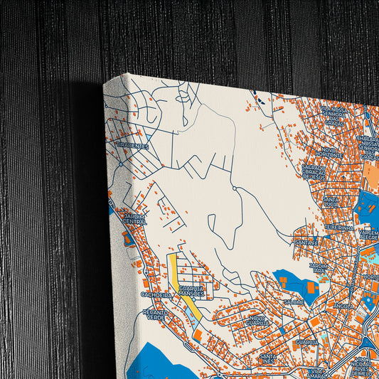 Betim Brazil Colorful City Map Canvas Print Detail