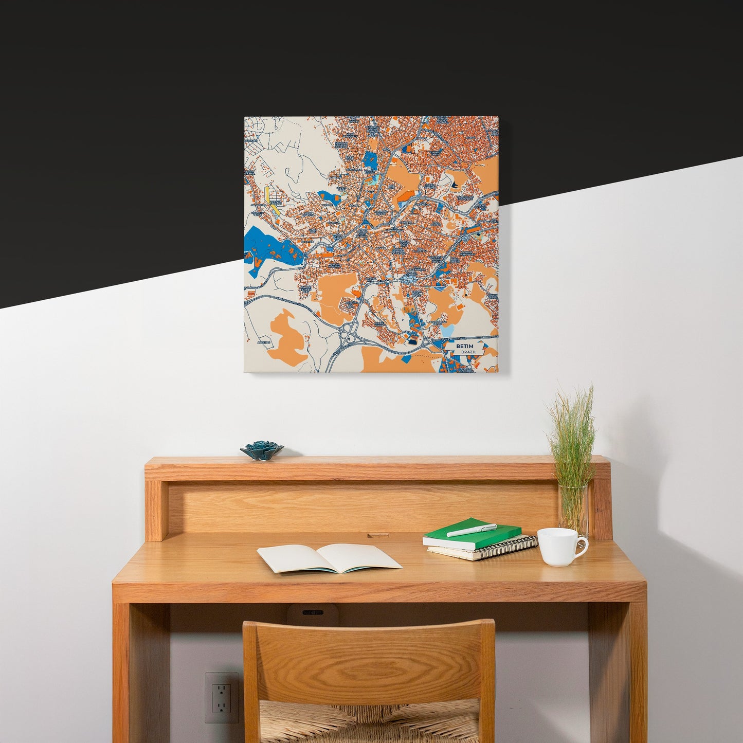 Betim Brazil Colorful City Map Canvas Print Scene