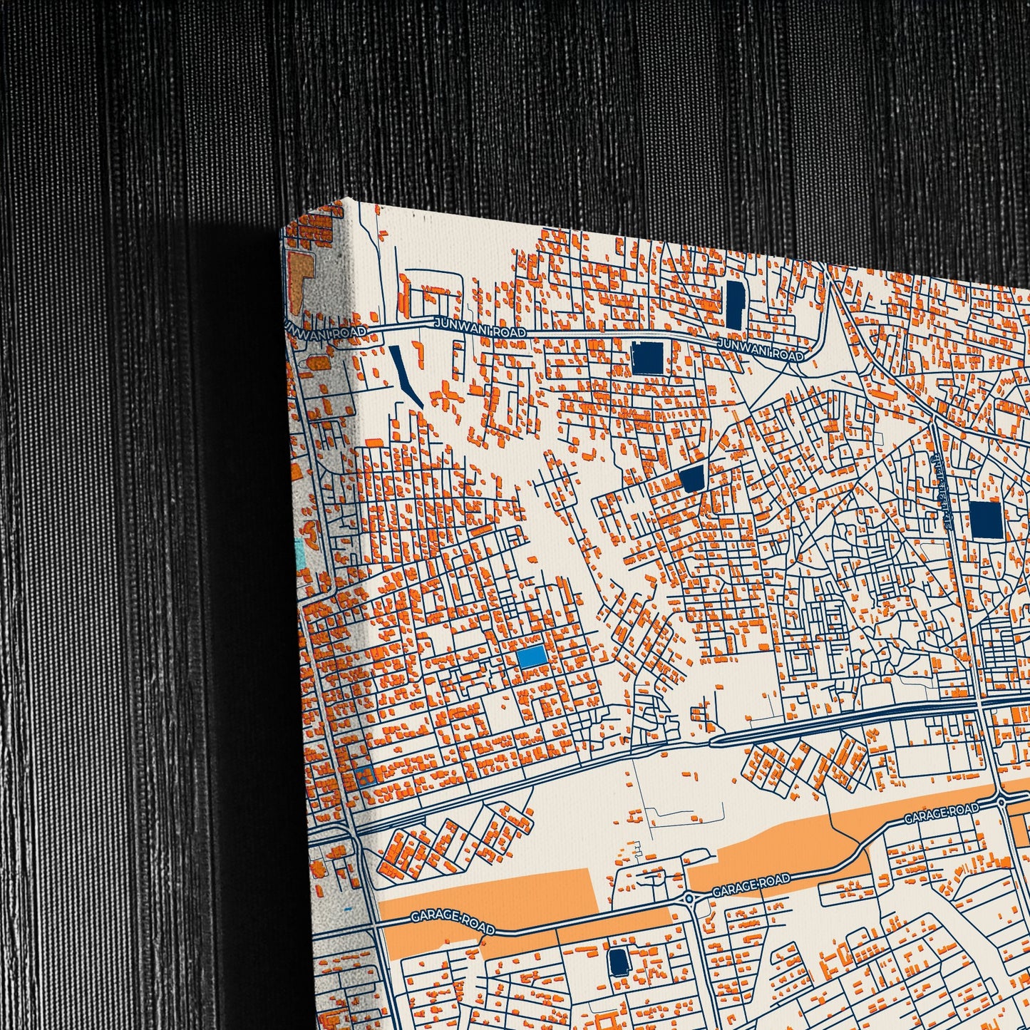 Bhilai India Colorful City Map Canvas Print Detail