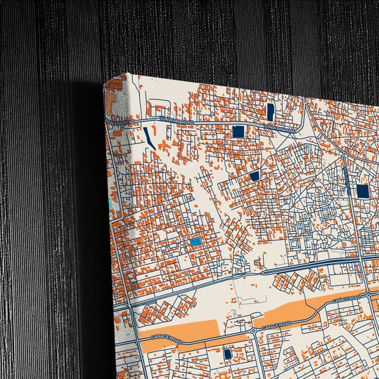 Bhilai India Colorful City Map Canvas Print Detail