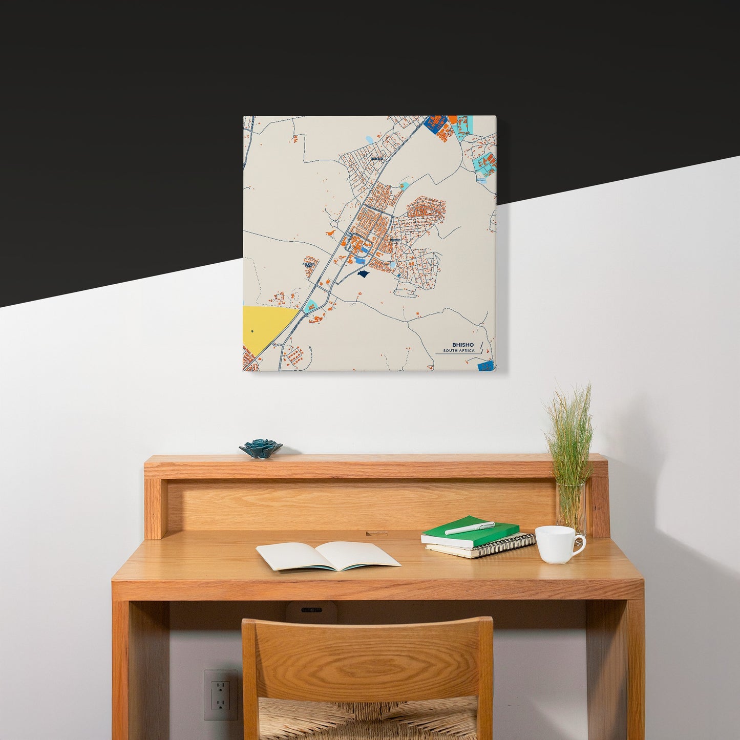 Bhisho South Africa Colorful City Map Canvas Print Scene