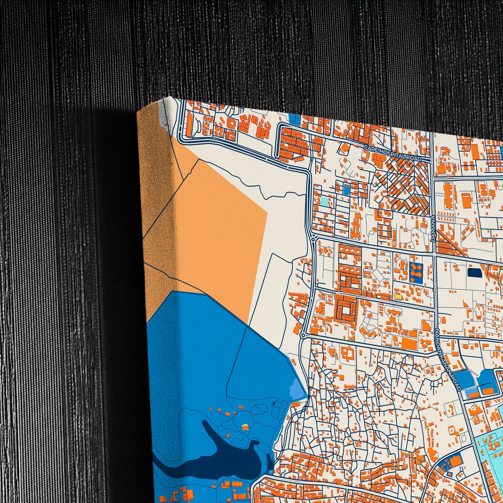 Bhubaneswar India Colorful City Map Canvas Print Detail