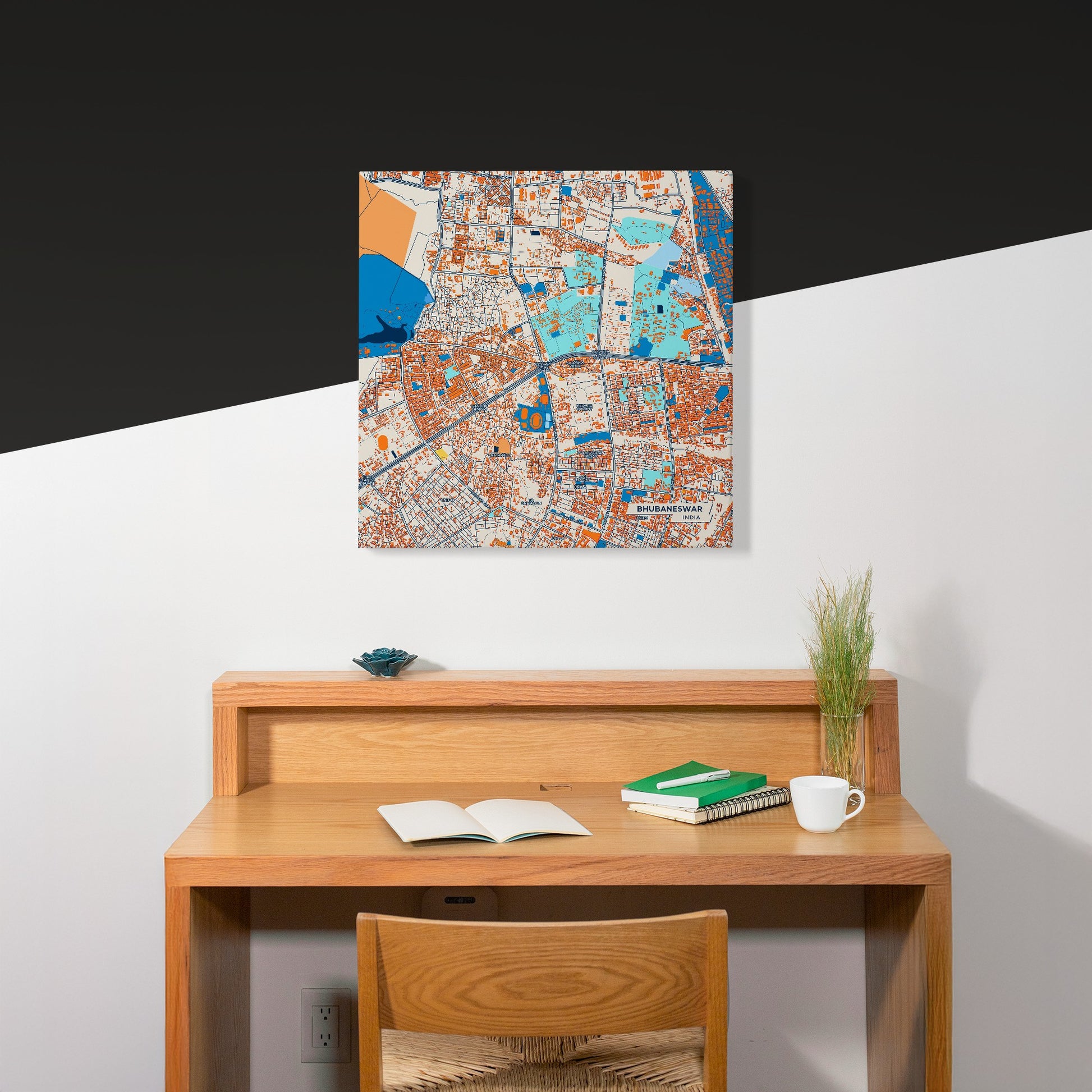 Bhubaneswar India Colorful City Map Canvas Print Scene
