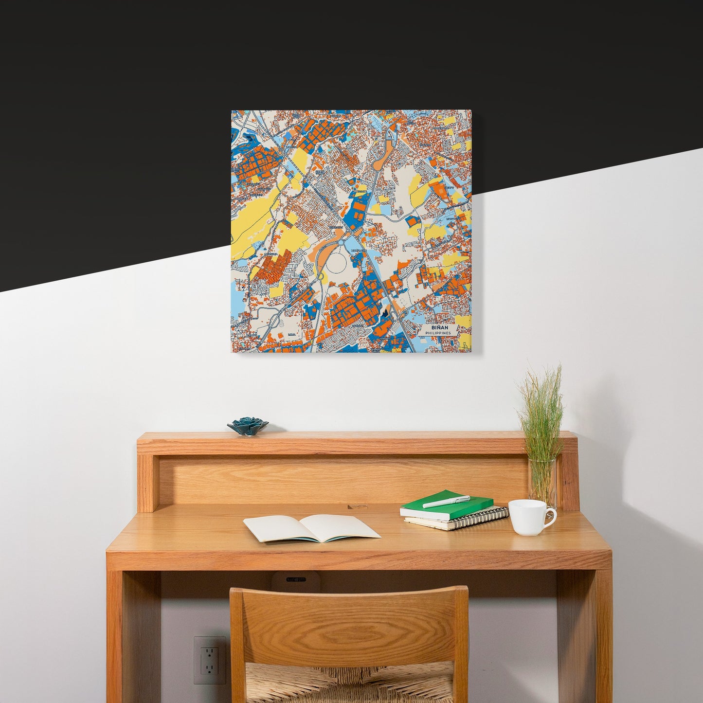 Biñan Philippines Colorful City Map Canvas Print Scene