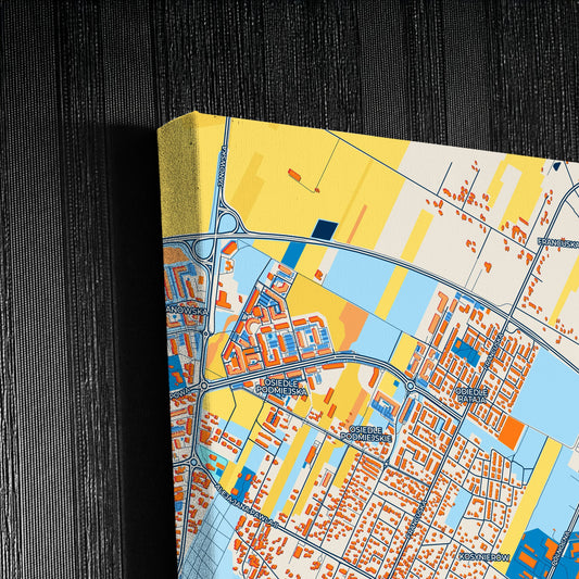Biała Podlaska Poland Colorful City Map Canvas Print Detail