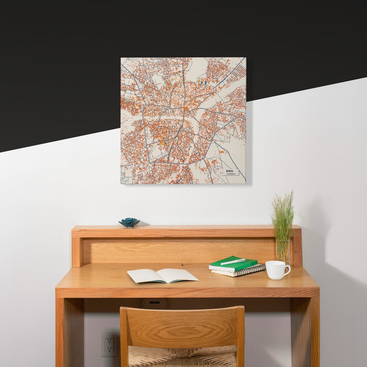 Bida Nigeria Colorful City Map Canvas Print Scene