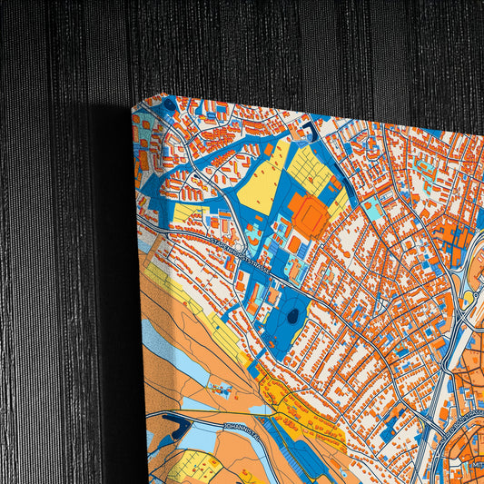 Bielefeld Germany Colorful City Map Canvas Print Detail