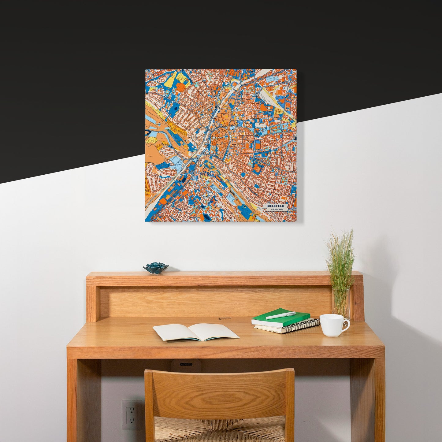 Bielefeld Germany Colorful City Map Canvas Print Scene
