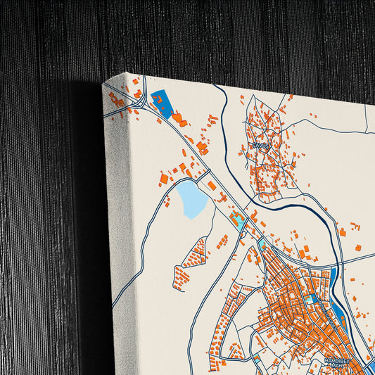 Bi̇ga Turkey Colorful City Map Canvas Print Detail