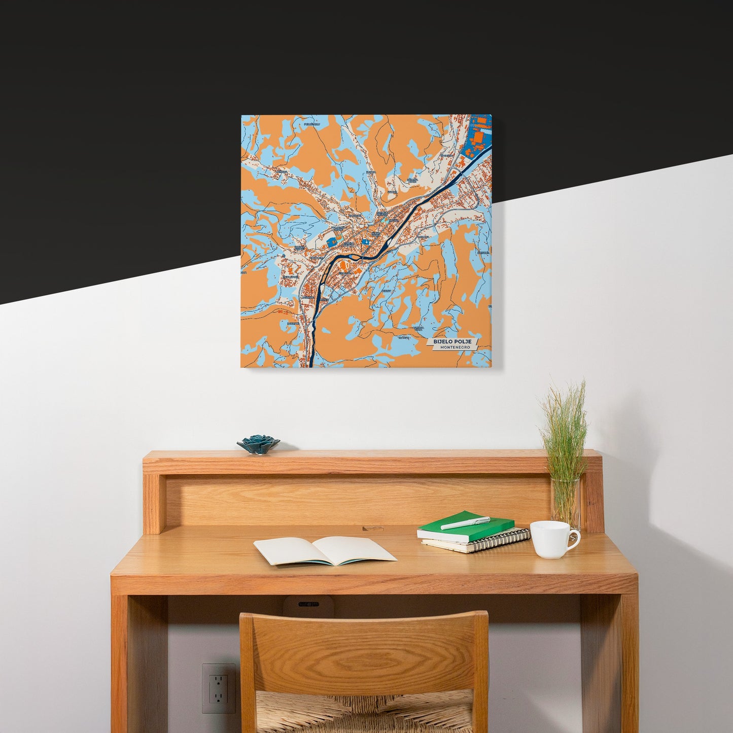 Bijelo Polje Montenegro Colorful City Map Canvas Print Scene