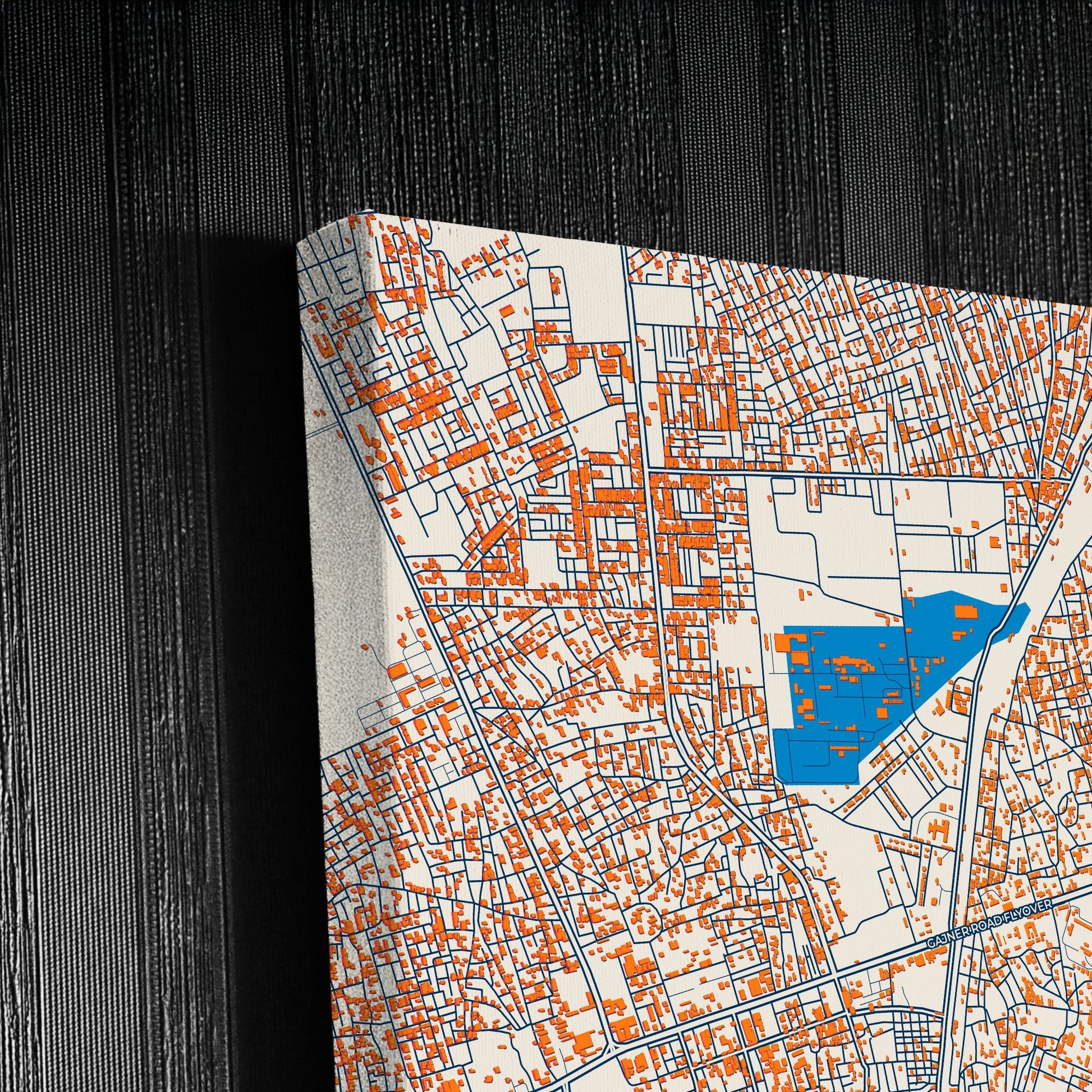 Bikaner India Colorful City Map Canvas Print Detail