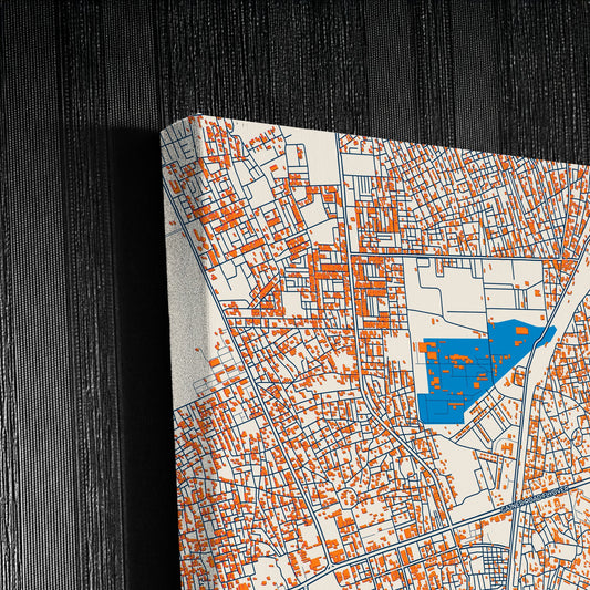 Bikaner India Colorful City Map Canvas Print Detail