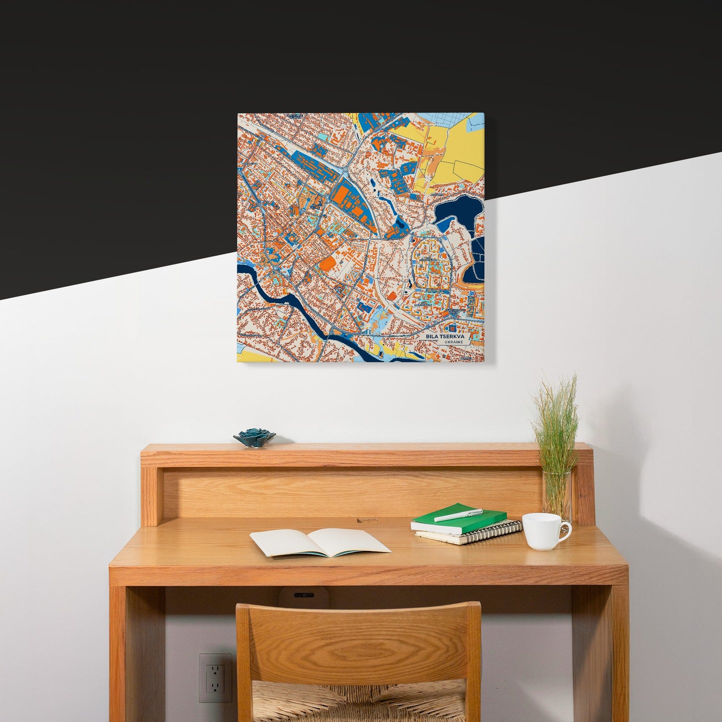 Біла Церква Ukraine Colorful City Map Canvas Print Scene