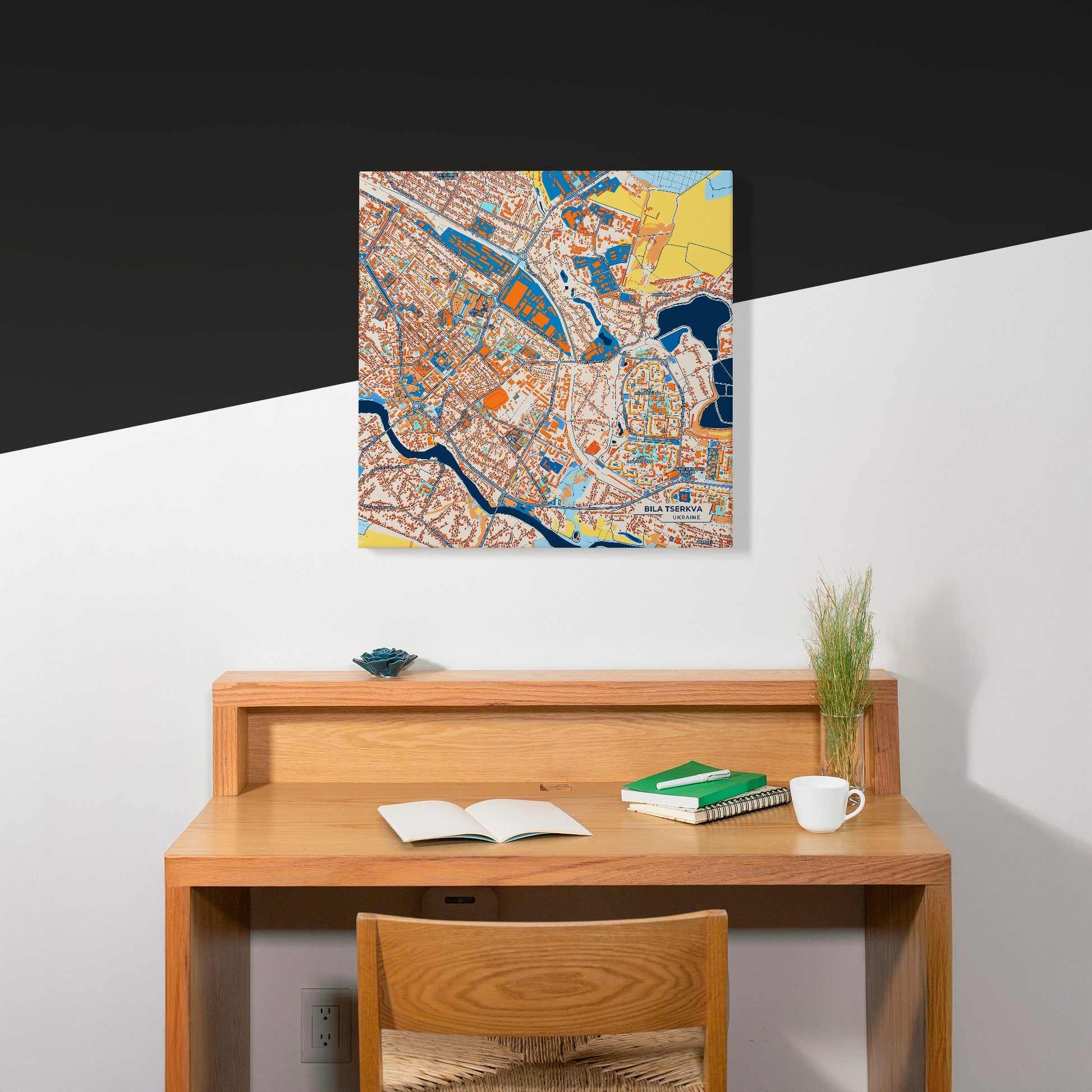Біла Церква Ukraine Colorful City Map Canvas Print Scene