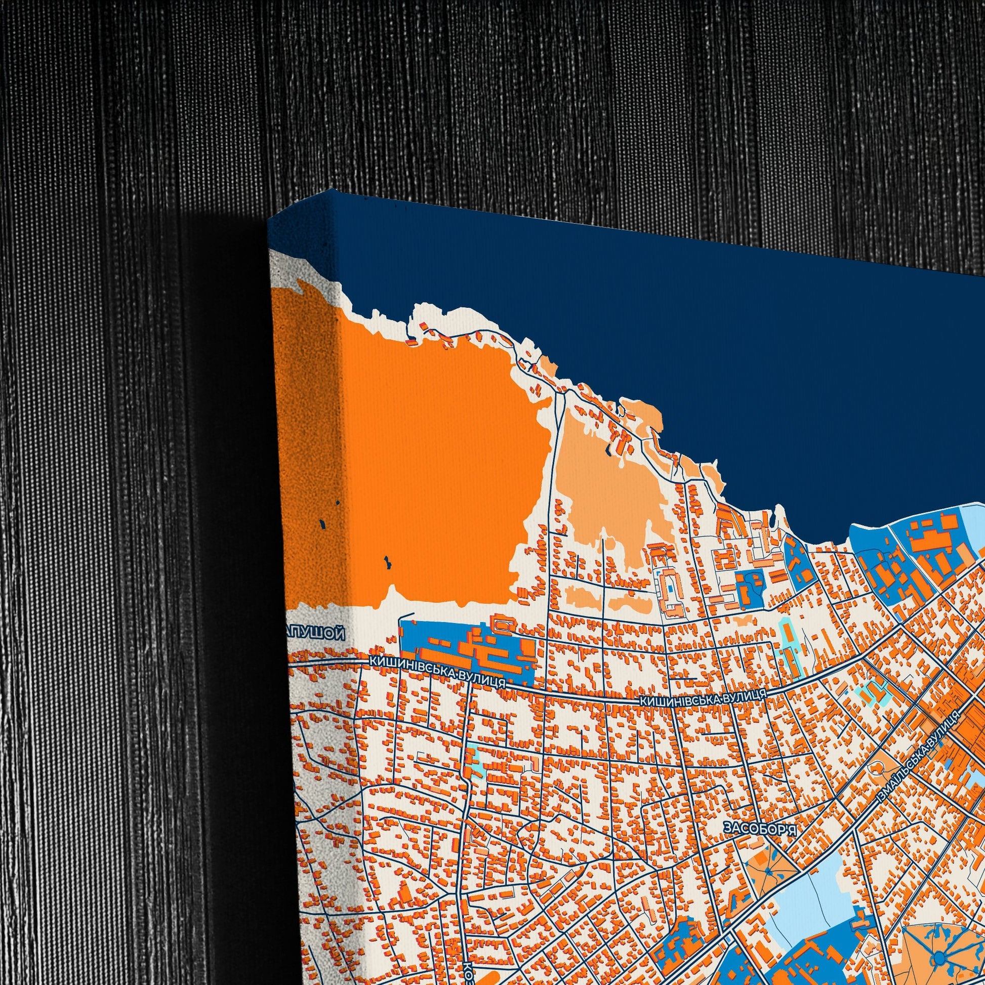 Білгород-Дністровський Ukraine Colorful City Map Canvas Print Detail