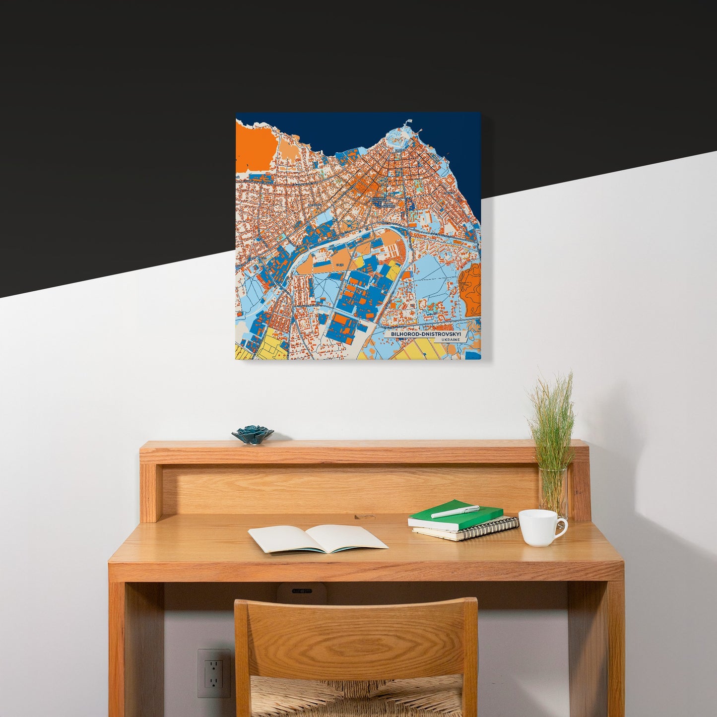 Білгород-Дністровський Ukraine Colorful City Map Canvas Print Scene