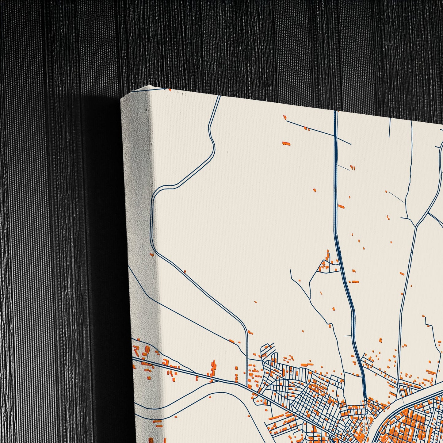 Bilqas Egypt Colorful City Map Canvas Print Detail