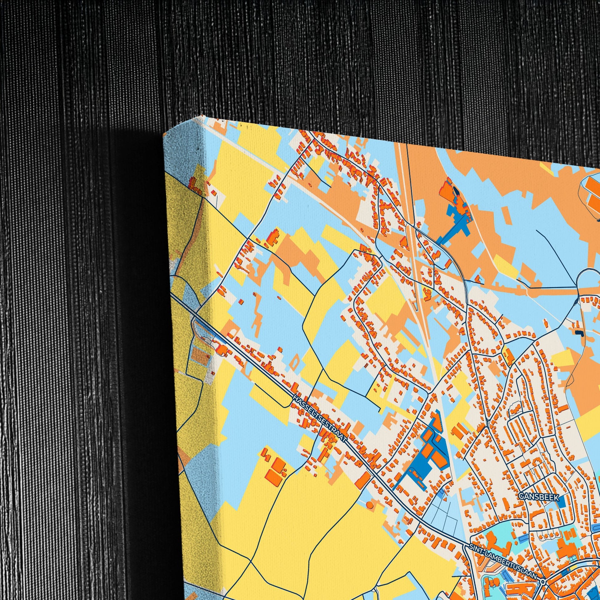 Bilzen Belgium Colorful City Map Canvas Print Detail