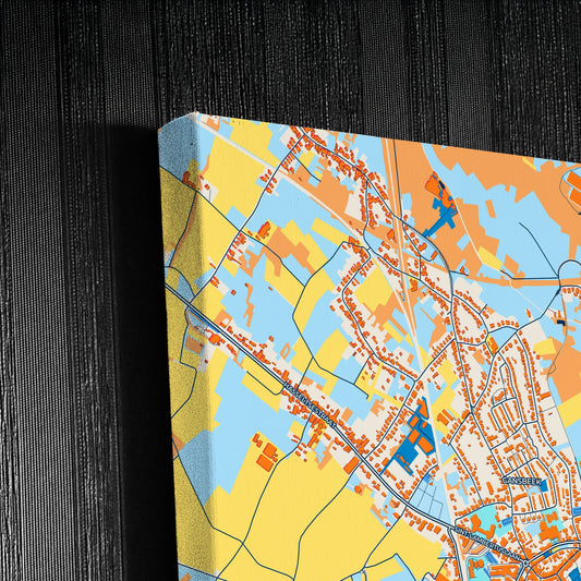 Bilzen Belgium Colorful City Map Canvas Print Detail