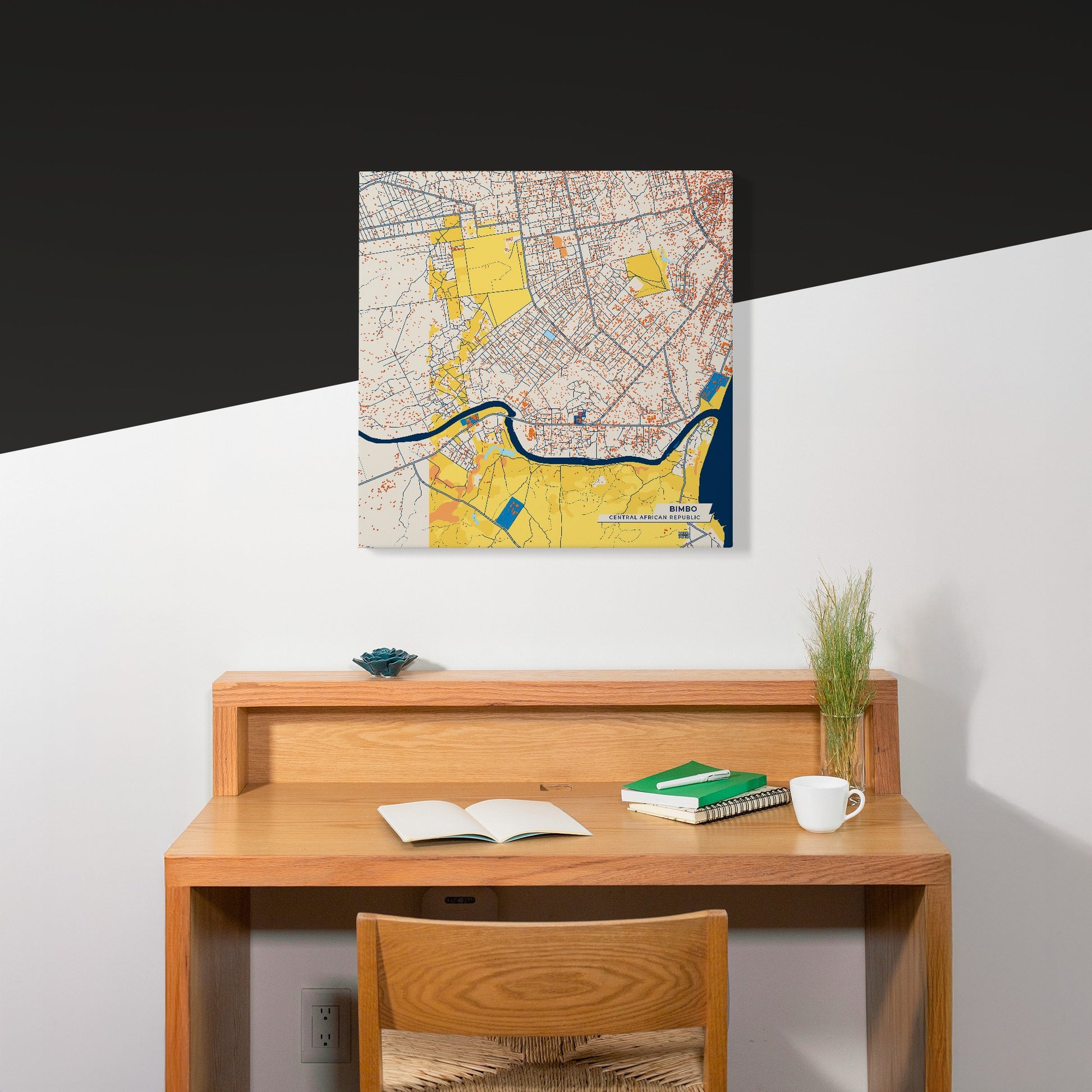 Bimbo Central African Republic Colorful City Map Canvas Print Scene