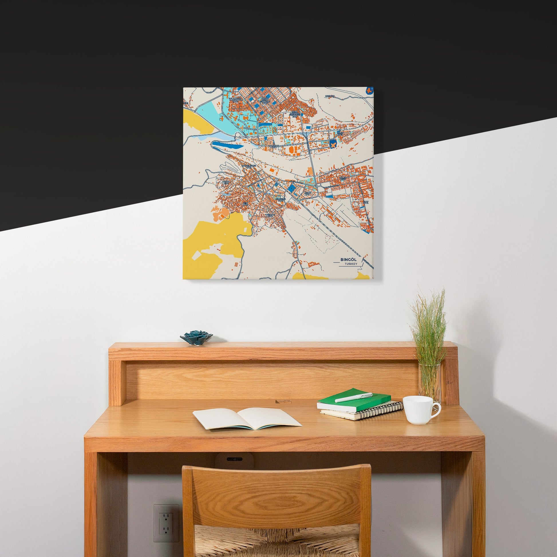 Bi̇ngöl Turkey Colorful City Map Canvas Print Scene