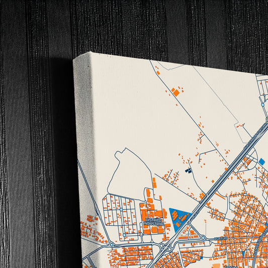 Birigui Brazil Colorful City Map Canvas Print Detail