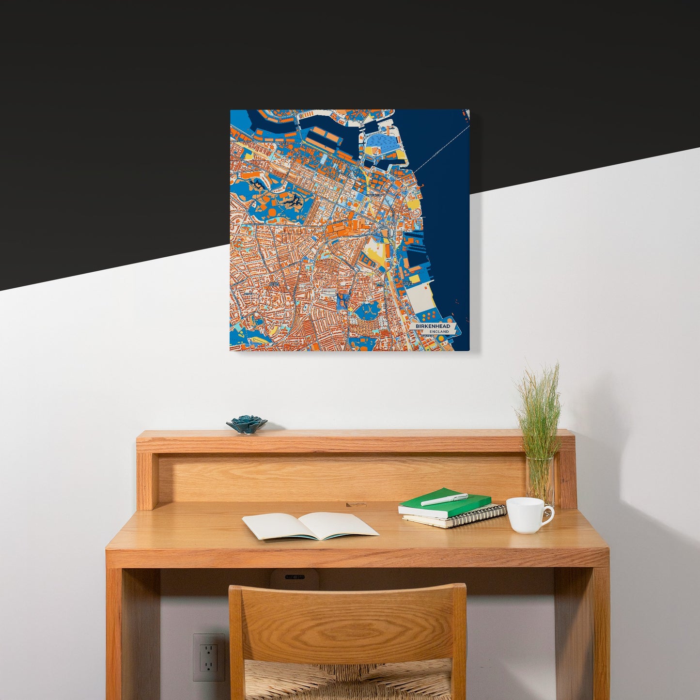 Birkenhead England Colorful City Map Canvas Print Scene