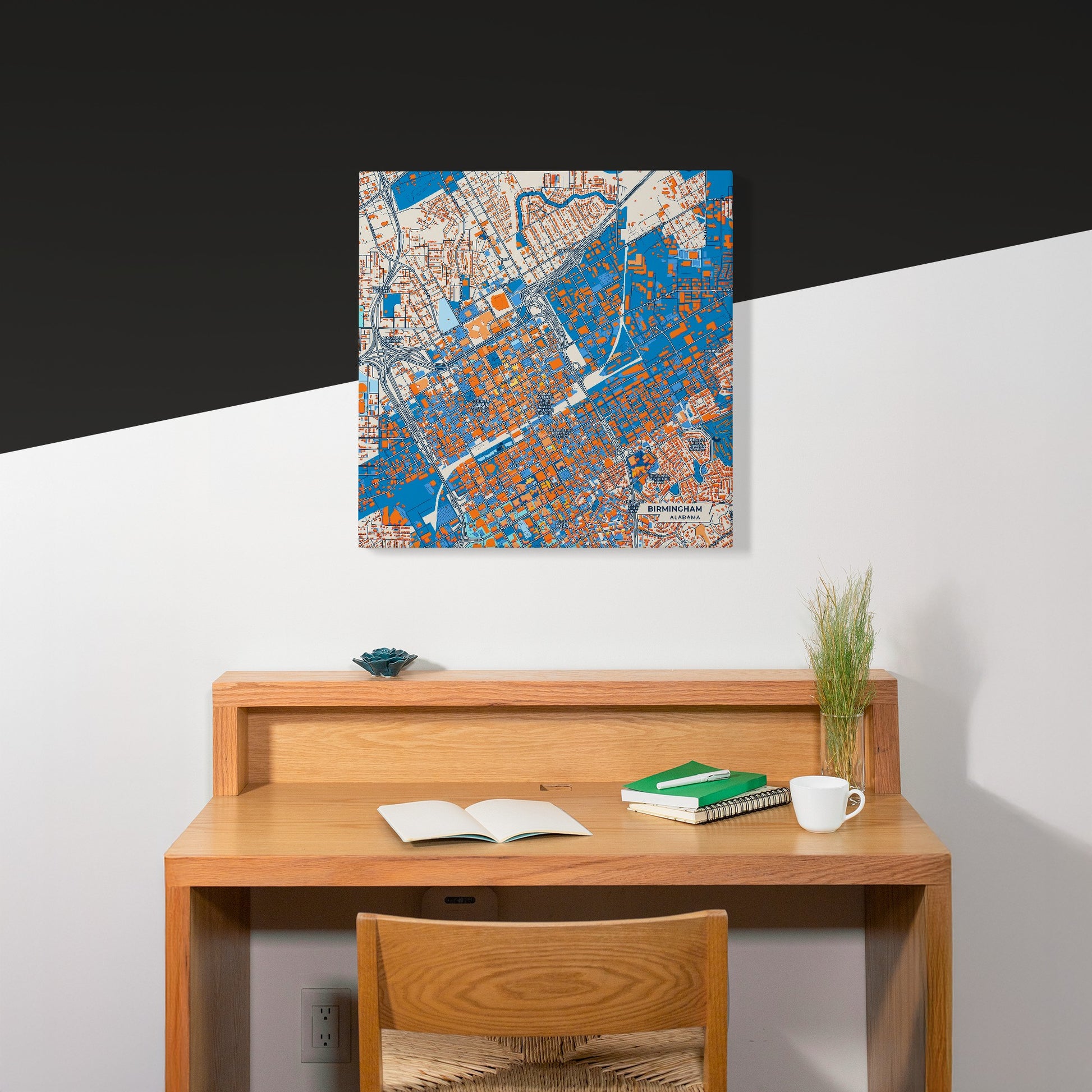 Birmingham Alabama Colorful City Map Canvas Print Scene
