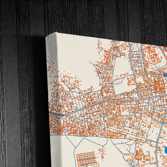 Birnin Kebbi Nigeria Colorful City Map Canvas Print Detail