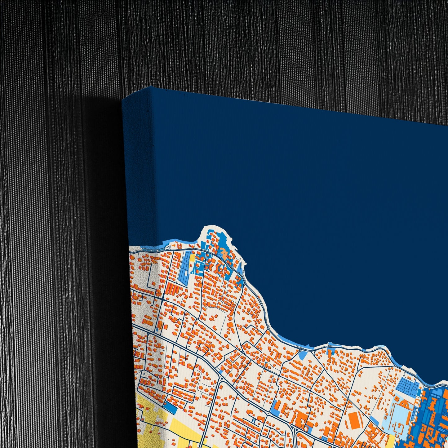 Bisceglie Italy Colorful City Map Canvas Print Detail